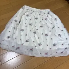 膝丈 フレア チュールスカート 花柄のサムネイル