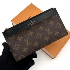 【美品】ルイヴィトン モノグラム マカサー スリムパース 長財布 カードケース