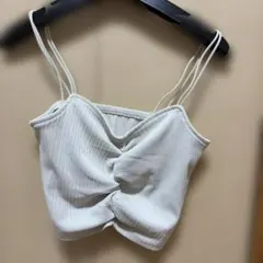 GU リブフロントギャザーキャミソール
