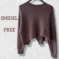 SNIDEL プリーツレイヤードニットプルオーバー モカ（ニットのみ）クロップド