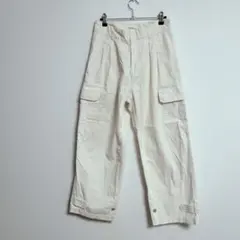 WYM カーゴパンツ ワイドパンツ Sサイズ コットン100% メンズ 白のサムネイル