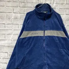 コロンビア　フリースジャケット　ブルーL ロゴ刺繍アウトドア0114