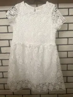 セール！Zara girls 11/12 152ホワイト花柄レース半袖ワンピース