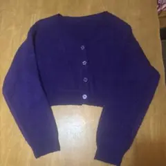 INGNI 紫色ボタン付きクロップドカーディガン Mサイズ