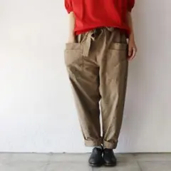 homspun ホームスパン　カットジャガードバックギャザーパンツ　ベージュのサムネイル