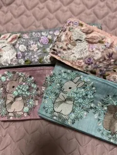 断捨離中様リクエスト 刺繍リボンうさぎちゃん４点