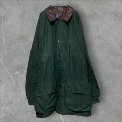 【w310】希少USA古着ノーティカ90s当時物ハンティングジャケット襟レザー