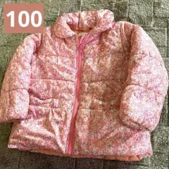 3can4on中綿コート ジャケット ジャンバー 100 花柄　ピンク