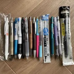 【未使用品】各種ボールペン12本セット＋製図用シャープペンシル3本