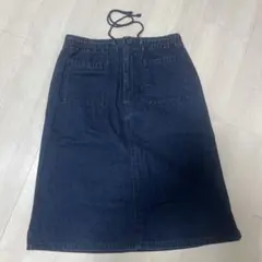 ダークブルーデニムひざ丈スカート