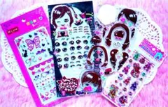 平成女児　平成レトロシール キラキラメイクセット　４枚組♡