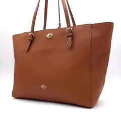 COACH コーチ トートバッグ レザー ブラウン ターンロック 肩掛け A4