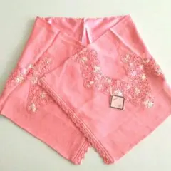 きものショール　シルク素材　リボン刺繍　花繋ぎ文　絹100％　日本製