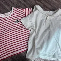 ミッキーマウス Tシャツと襟が可愛いシャツセット