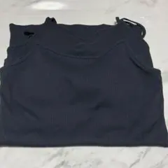 LOWRYSFARM スタイルUPクロスカップキャミ ブラック 2枚セット