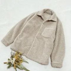 【ユニクロ】UNIQLO メンズ 防風ボアフリースジャケット ベージュ M