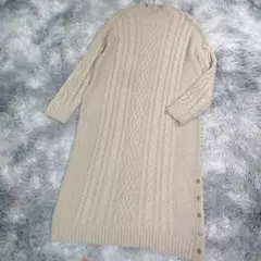 ROPE PICNIC【38】ニットワンピース　ベージュ　厚手　秋冬　レディース