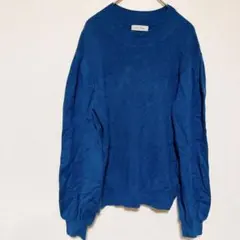 人気✨️humpy 【38】青 ニットセーター 長袖 シンプル お出かけ 古着