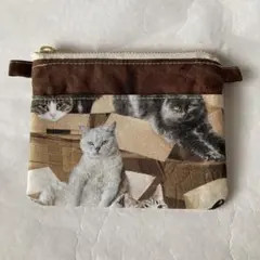 ハンドメイド　ねこ柄　カードケース
