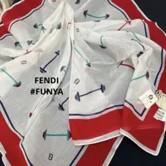 FENDI ストール　スカーフ　ハンカチ　コットン　タグ付
