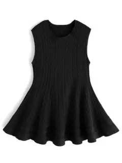 【24時間以内発送】【GRL】フレアノースリーブニットトップス[dh1261]のサムネイル