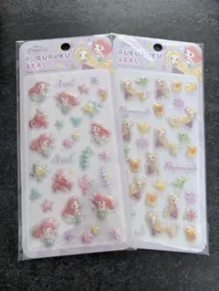 新品未開封　PUKUPUKUシール　ラプンツェル アリエル ディズニープリンセス