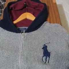 【極美品】希少ポロラルフローレン　フード付ワッフルジップセーター