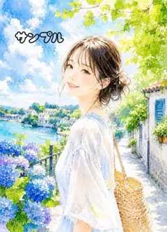 A4光沢紙】梅雨彩る日本の里山風景 水彩画 - メルカリ