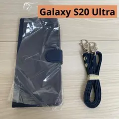 Galaxy S20 Ultra 手帳型ケース　Android ダークブルー