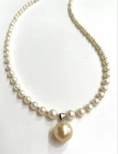 k14✨テリ強】 本真珠 7.5ミリ 8g 43cm ネックレス - メルカリ