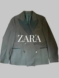 【ZARA】 ダブルブレスト テーラードジャケット / モード ダークブラウン
