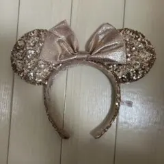 ミニーマウス カチューシャ ゴールド スパンコール