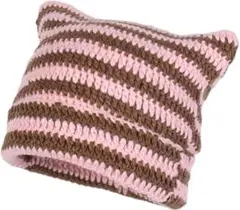 ✨人気商品✨帽子 ニット帽子 キャップ ニットキャップ 可愛い 防寒 ストライプ