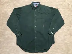 90s Tommy Hilfigerトミーフィルフィガー シャツ グリーン