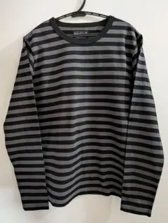 agnès b. 長袖Tシャツ 黒とグレーのストライプ