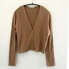 【MACPHEE 】ベージュ Vネック 長袖カーディガン
