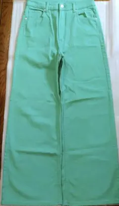 H&M エイチアンドエム ワイドパンツ グリーン カラーパンツ