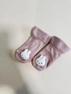 ベビーソックス ピンク うさぎ 新生児 靴下