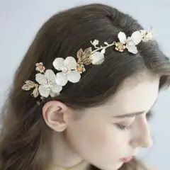 ヘッドドレス 髪飾り　ブライダル　ティアラ　結婚式　ウェディング