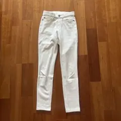 ホワイト ハイウエスト スキニーパンツ