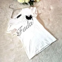 ZARA ザラ Tシャツ フロントプリント スパンコール 半袖 【S】カジュアル