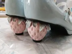 夢展望いちごヒールロリータパンプス・サックス・２５cmのサムネイル