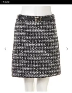 【新品/タグ付き】ベルト付き台形スカート(黒)