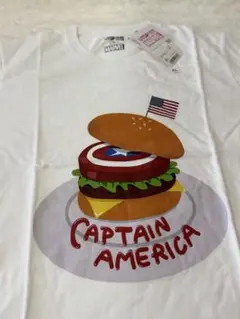 新品タグ付き！ユニクロ　キャプテンアメリカ　ハンバーガーTシャツ