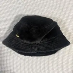 axesfemme バケットハット 黒 ファー もふもふ