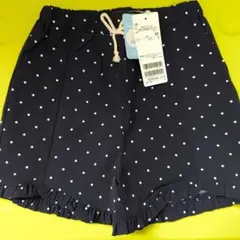 （水陸、吸水速乾）ネイビー 水玉 ハーフパンツ 120