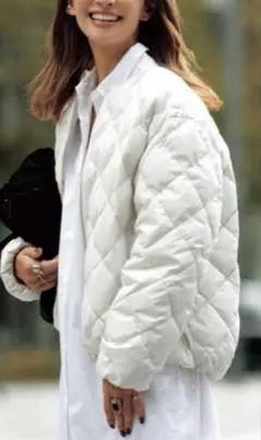 TAION×UNFILO ノーカラーショートダウン　M