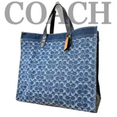 さぼん様コーチ フィールド トートバッグ 40 2WAY デニム ショルダー