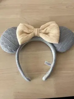 ミッキー耳カチューシャ グレーとベージュ