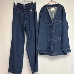 H&M ダークブルー デニムセットアップ